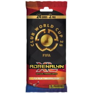 Panini FIFA Club World Cup 2025 Adrenalyn XL official trading cards fat pack containing 24 cards plus 2 free limited edition cards