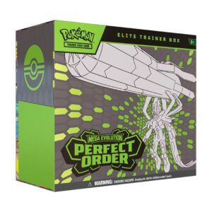 Pokémon TCG Mega Evolution Perfect Order Elite Trainer Box front view featuring Mega Zygarde artwork suitable for ages 6 and up